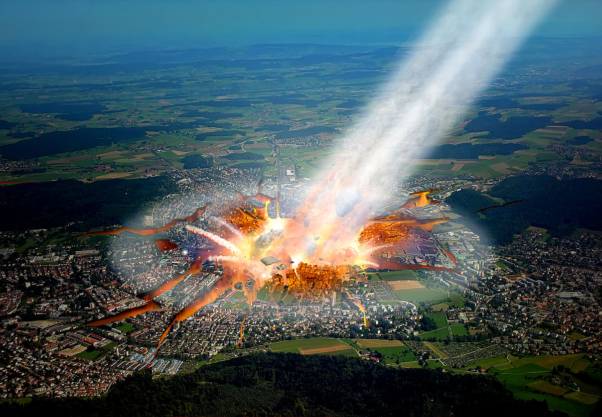 Asteroideneinschlag in Zürich
